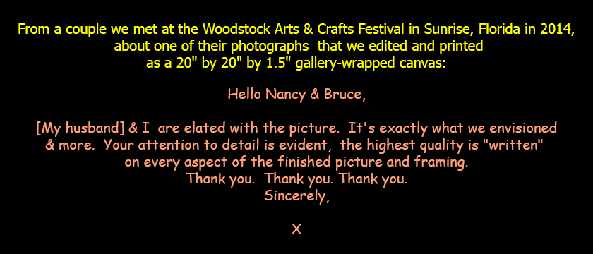 comment from Woodstock customer 2014