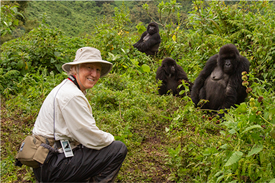 Nancy with Gorillas